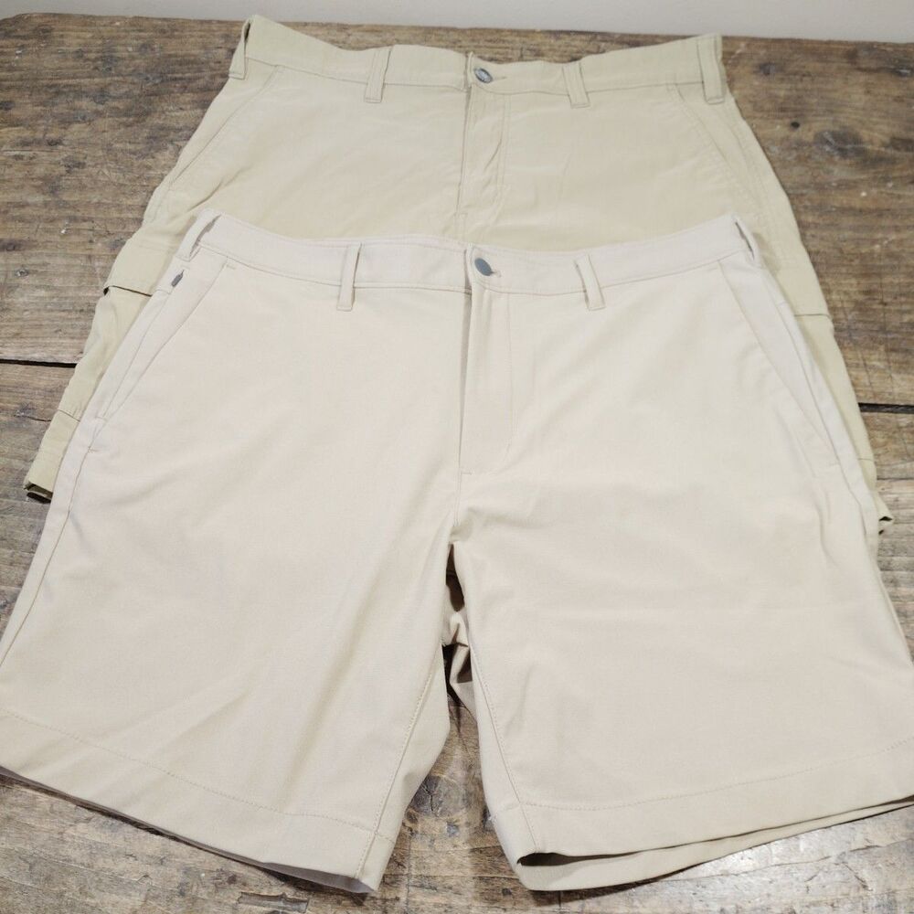 Eddie Bauer Travex & Lands End Shorts 38 Hiking Outdoors Cargo Khaki Lot 2